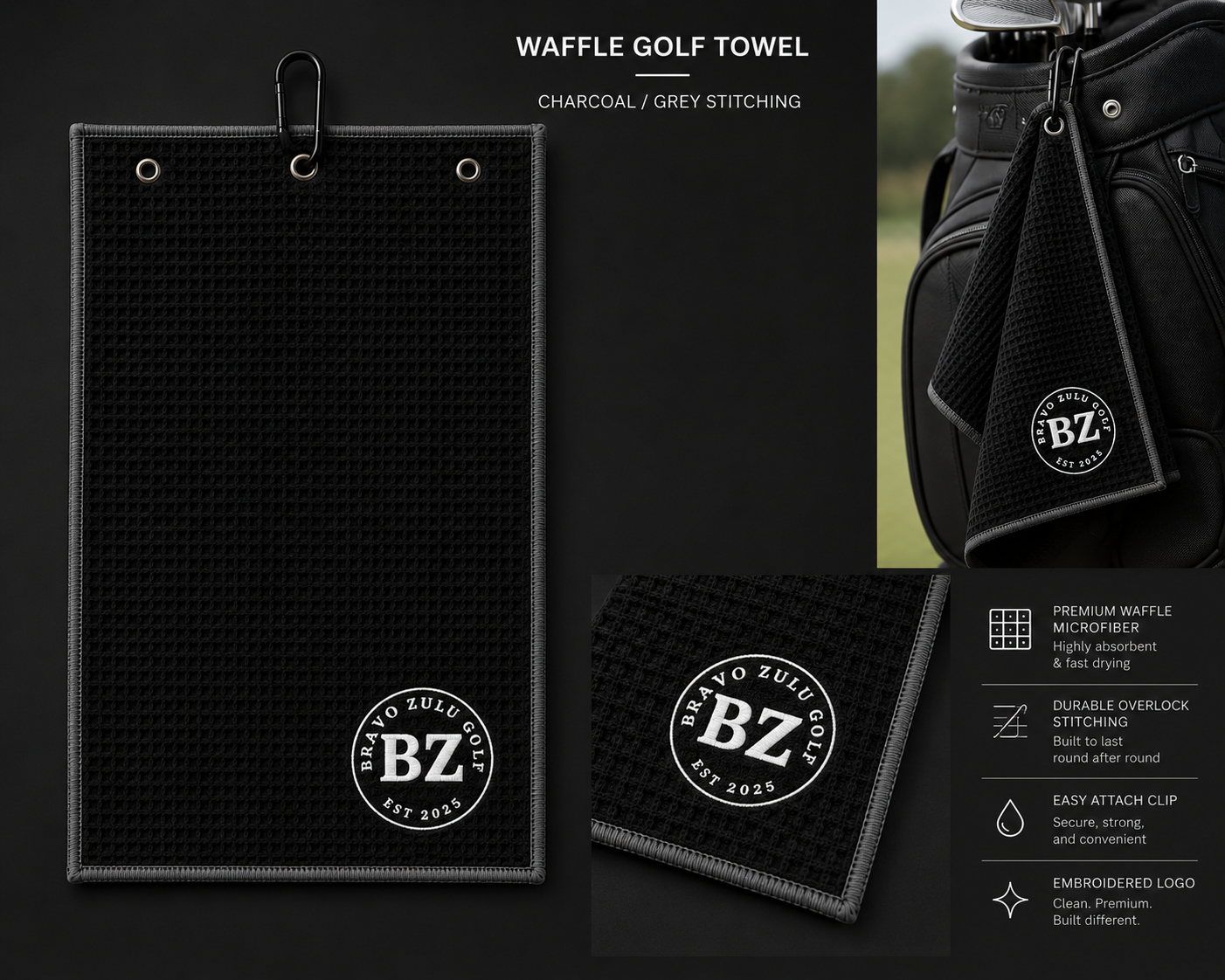 Bravo Zulu Golf – Waffle Golf Towel